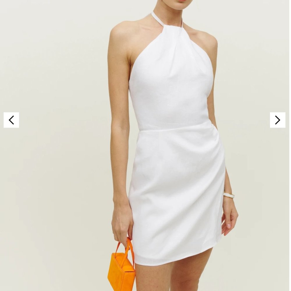 Reformation Dory Linen Dress in White -- Size 2